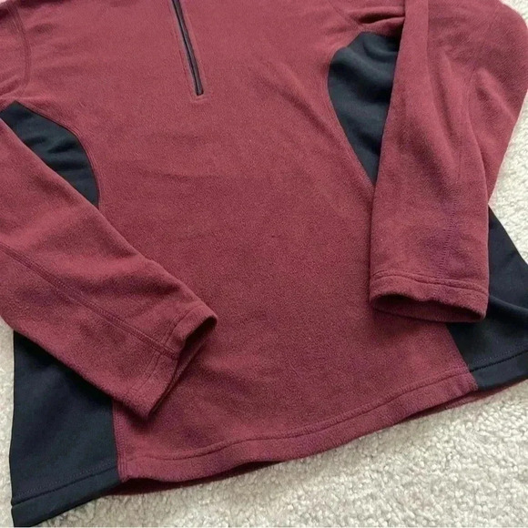 The North Face Woman 1/4 Zip Polartec Fleece Pullover Sweater Maroon Size Medium - Picture 7 of 15